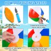 Vellibring 4 Pack 20" Summer Inflatable Big Beach Balls Rainbow Swimming Pool Water Games Toys for Kids Summer Party Supplies Decorations