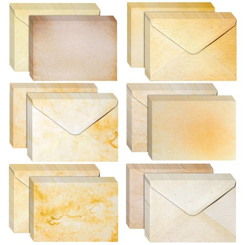 Best Paper Greetings 60 Pack Blank Cards and Envelopes 5x7 In - Vintage Style Stationery for Card Making, Party Invitations, Announcements, Scrapbooking (6 Designs)
