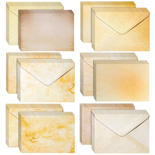 Best Paper Greetings 60 Pack Blank Cards and Envelopes 5x7 In - Vintage Style Stationery for Card Making, Party Invitations, Announcements, Scrapbooking (6 Designs)