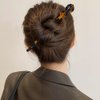 Acetic Hair Stick, Tortoise Shell Leopard Print French Hairpin Bamboo Shape Hair Chopsticks Japanese Chinese Hairpin Decorative accessories for Women Girls Long Thick Hair Updo