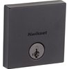 Kwikset Downtown Deadbolt Lock, Matte Black Square Exterior Keyed Front Entry Door, Pick Resistant SmartKey Rekey Security, Single Cylinder Dead Bolt, with Microban Protection