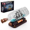 Mould King Ship in a Bottle Toy Building Sets, Black Pirate Ship in a Bottle Kit, Collectible Display Boat Model Set, STEM Project for Adults and Boys Kids Aged 8+ (778 Pieces) 10070