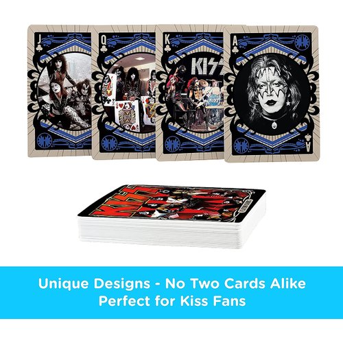 AQUARIUS KISS Playing Cards - KISS Themed Deck of Cards for Your Favorite Card Games - Officially Licensed KISS Merchandise & Collectibles - Poker Size with Linen Finish