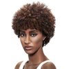 Style Icon Afro 5" Short Curly Wigs with 100% Brazilian Hair (3-Color Mixed: DARK BLONDE & MEDIUM AUBURN & DARK BROWN) - Afro Wigs for Black Women - Human Hair Wigs - Beauty Personal Care Afro Wig