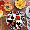 60Pcs Casino Party Supplies Poker Tableware Set 7"Poker Paper Plates and Casino Napkins Fork for Casino Night Poker Game Themed Poker Card Playing Club Heart Casino Birthday Party Decorations(Serve20)