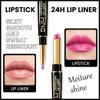 evpct DNM 1Pcs Bright Cool Pink Shine Lip Liner and Lipstick Combo Set Kit for Women, Moisturizing Glossy Tinted Lip Stick Balm, Sheer Shine Juicy Finish, Lightweight Hydrating Formula Lip Care 44#