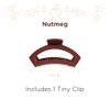 TELETIES - Tiny Open Claw Clip - Strong Grip, Bendable Teeth, Comfortable Open Cutout Design - Ideal for Thin Hair, Kids, Half-up Hairstyles - For All Hair Textures - Fall Collection - Nutmeg