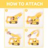 AmazingM Baby Food Grade Silicone Car Teether Toy with Pacifier clip Holder,Teething Pain Relief Toys Gift Set for 3 Months+ Boys and Girls,Freezer Safe,BPA Free (Excavator, Yellow)