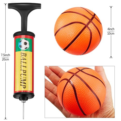 Norme 8 Pcs Mini Basketballs with Inflation Pump Small Inflatable Basketball for Kids Mini Basketball Hoop for Indoor & Outdoor Sports Pool Party Favors(Orange, 4 Inch)