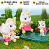 Sunny Days Entertainment Honey Bee Acres Rainbow Ridge Daydreamers Unicorn Family – 4 Miniature Flocked Dolls | Small Fantasy Collectible Figures | Pretend Play Toys for Kids