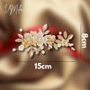 VMila Wedding Pearl Hair Comb Wedding Hair Comb Bridal Hair Accessories Pearl Flower Hair Accessories For Women Girls Wedding Hair Accessories (Gold Leaf)