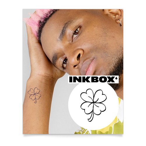Inkbox Temporary Tattoos, Semi-Permanent Tattoo, One Premium Easy Long Lasting, Water-Resistant Temp Tattoo with For Now Ink - Lasts 1-2 Weeks, Pure Luck, 2 x 2 in