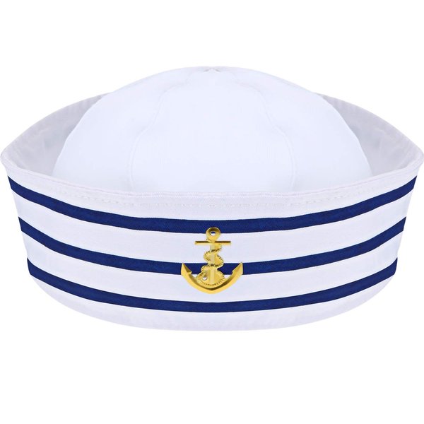 Sailor Hat White Sailor Captain Cap for Men Women Girl Boy Baby Toddler Adult Costume Accessory