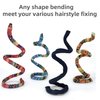 4 Pieces Spiral Lock Hair Tie for Dreadlocks - Iron Wire Embedded, Bendable Ponytail Holders - Long Dreadlock Accessory for Women & Men with Thick Curly Hair