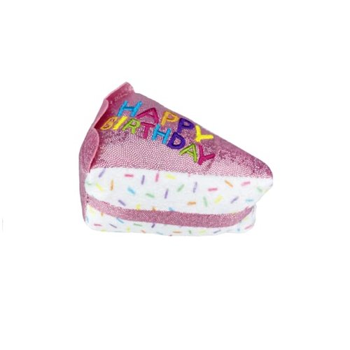 Multipet Cat Birthday Cake Slice Toy with Catnip, 3 Inches, Pink