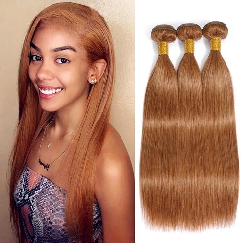 Color 30 Human Hair Bundles Brown Straight Bundles Human Hair 30 30 30 inch Silky and Soft Brazilian Remy Remy Hair Extensions Double Weft Color 30 Straight Human Hair Bundles