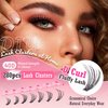 Focipeysa Eyelash Extension Kit D Curl Lash Clusters 280pcs DIY Lash Extension Kit 40D Individual Lashes with Lash Bond and Remover Lash Applicator DIY Lashes Kit for Individual Eyelashes Beginners