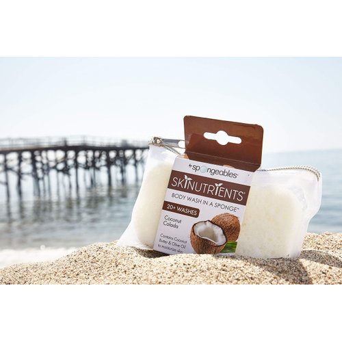 Spongeables Skinutrients Moisturizing Body Wash in a Sponge, Colada, Coconut, 3 Count