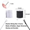 Elastic Cord for Bracelets, 2 Rolls 1 mm 330 Feet Sturdy Bracelet String, Stretchy Elastic String for Jewelry Making, Necklaces, Beading
