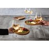 PICNIC TIME TOSCANA -Wine Appetizer Plates, Cocktail Plate with Glass Holder, Cheese Board with Wine Holder, (Acacia Wood), 9 x 6, Set of 4