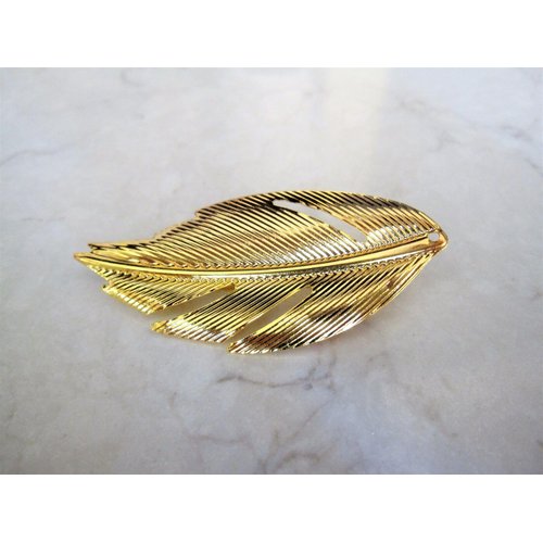 Generic Small gold leaf hair barrette alligator clip bridal clip bridal barrette (Number of clips: 1 clip)