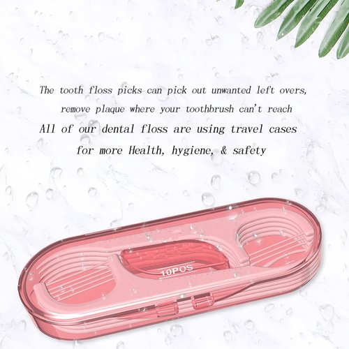 High Toughness Professional Toothpicks Sticks Dental Floss Picks 70 Picks Threader Flosser with 7 Storage Cases, flossing for Family,Hotel,Travel