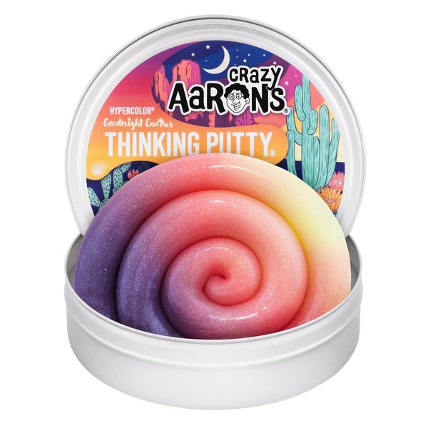 Crazy Aaron's Goodnight Cactus Hypercolor® Thinking Putty® - 4" Tin Thinking Putty - Non-Toxic Sensory Play Putty - Never Dries Out - Creative Toy Fun for Ages 3+