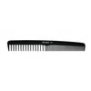 Pegasus 204, 7in Hard Rubber Hair Trimming/Cutting Com with Extra Course/Fine Teeth, Anti Static, Heat and Chemically Resistant, Wet Hair, Everyday Grooming Comb | Peines de goma dura - Black