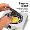 Proctor Silex Electric Stove, Single Burner Cooktop, Compact and Portable, Adjustable Temperature Hot Plate, 1200 Watts, White & Stainless (34106)