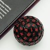 Poludie 100 Sided Polyhedral Dice, Single D100 Game Dice, 100 Sided Cube with Black Pouch, D100 die 48 mm (Black with Red Number)