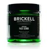 Brickell Men's Renewing Face Scrub for Men, Natural and Organic Deep Exfoliating Facial Scrub Formulated with Jojoba Beads, Coffee Extract and Pumice, 4 Ounce, Scented