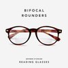 Boomer Eyeware Classic Stylish Bifocal Rounders, Reading Glasses for Men & Women, 2.75, Brown