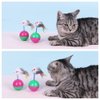 JLEivvi 2 PCS Cat Mouse Toy Furry Tumbler Mouse Cat Toy Interactive Cat Stick Interactive Cat Mice Toys Interactive Cat Toy with Sound for Wee Kitten Hunting Exercising Eliminating Boredom for cat