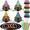Blosssound 36 Sets Halloween Trick or Treat Gifts 36 Halloween Cat Greeting Cards with 108 Glow Sticks Halloween Party Favors for Halloween Goodie Bag Fillers Glow in the Dark Decor Supplies