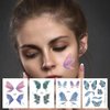 Tattoo Sticker 12PCS Butterfly Tattoo Stickers Glitter Butterfly Wings Flowers Moon Temporary Tattoo Stickers Wrist Neck Face Fake Tattoo Stickers