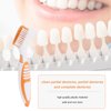 Sonew Dual Head Denture Toothbrush, Remove Plaque for Partial, Half, Complete Dentures Cleaning (Orange)