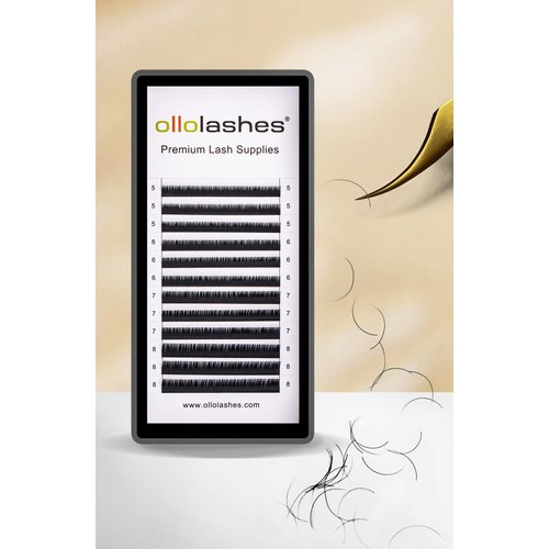Eyelash Extension B C CC D J Curl Mix 5-20mm 0.03-0.15 Super Matte Classic Lash Extensions Professional Supplies for Lash Techs (C-0.03, 5-8mm)