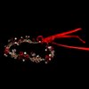 Vctitil Crystal Hairband Earring Set Red Headdress With Ribbon Wedding Jewelry Tiaras Rose Flower Crown Pearl Wedding Hair Jewelry