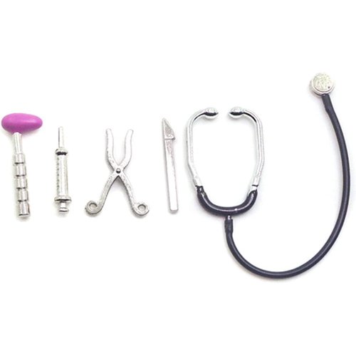 Tustao 5Pcs Dollhouse Mini Stethoscope Care Tools Dollhouse Dolls Miniature Garden Kit, Hospital Accessories Toys Set for Toy House Decoration Doll Miniature Dollhouse Accessories