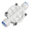 Longdex 1/4" Tube 4 Way Port Auto Shut Off Valve with Push Fittings For RO Reverse Osmosis Water Filter System