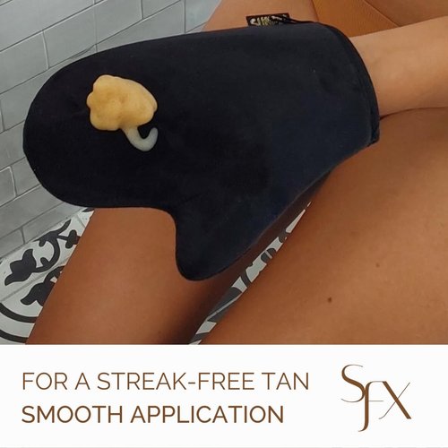 SunFX Self Tanning Applicator Mitt Self Tanner Mitt With Thumb Ultra Soft Tanning Glove For Self Tanners (1pk)