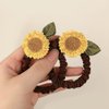 UUYYEO 4 Pcs Sunflower Scrunchies Flower Hair Ties Elastics Hair Bands Ponytail Holder Spring Hair Accessories for Women Girls