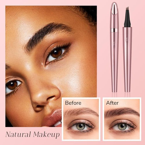 Microblading Eyebrow Pen, 3D Waterproof Microblading Eyebrow Pencil, Brow Pencil with Micro-fork Tip, Long-lasting Natural Makeup Fine Stroke Magic Eyebrow Pencil (Dark Brown) (Dark Brown)