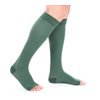 Doc Miller Open Toe Compression Socks Women and Men, 20-30 mmHg Toeless Compression Socks Women, Support Circulation Shin Splints and Calf Recovery, Varicose Veins, 1 Pair (Dark Green, Small)