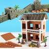 Woohome 262 PCS Mini Red Roof Tiles Mini Red Wall Bricks Set, DIY Materials Miniature Brick Scale Model Bricks and Miniature Tiles Roof Tiles Dollhouse Fake Tiles for Miniature House Buding
