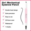 Waterproof Eyebrow Pencil, Professional Makeup Micro Brow Pencil, Double-ended ultra-fine eyebrow pencil, Ultra-Fine Mechanical Pencil (1, 02#Dark Gray)