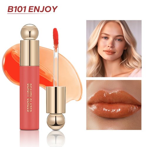 MYUANGO Hydrating Lip Care Lip Tint, Moisturizing Lip Oil,Shiny Lip Glow Vegan Plumping Lip Gloss for Dry Lips (101, Travel Size)