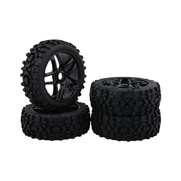Hobbypower 4pcs 17mm Hub Wheel Rim & Tires Tyre OD-118mm for 1/8 Off-Road RC Buggy Truck