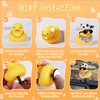 AILOVETECK Rubber Ducks with Duck Plug Holder, Car Ducks for Dashboard, Dashboard Duck for Car Jeep Decoration, Funny Car Dashboard Accessories Gift, Black spot Cowboy Hat