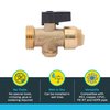 SharkBite 1/2 Inch x 3/4 Inch MHT Washing Machine Straight Valve, Push to Connect Brass Plumbing Fitting, PEX Pipe, Copper, CPVC, PE-RT, HDPE, 25559LF